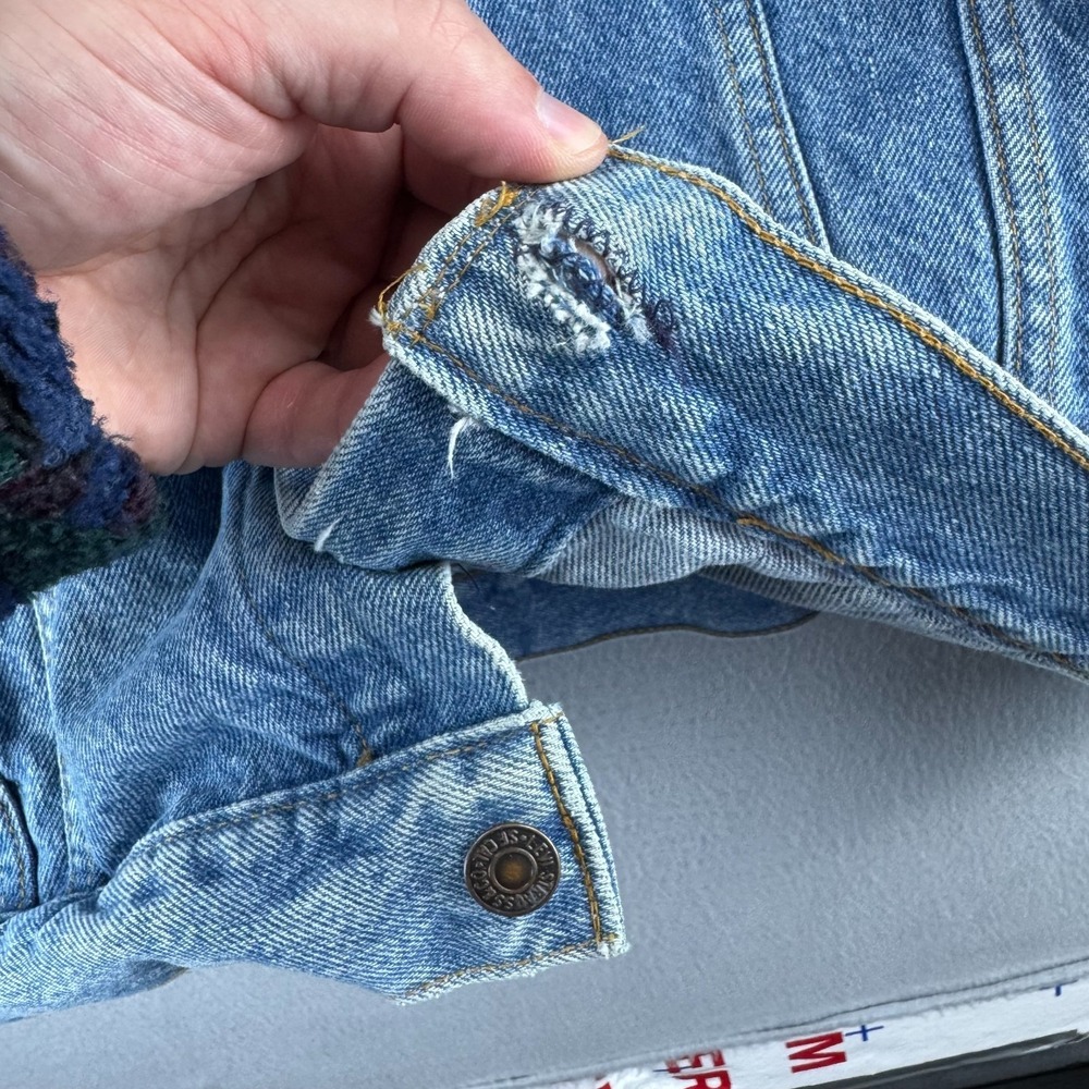 Vintage Levis Jacket Mens Large Blue Denim Trucker Late 80s Jean Made in USA - Picture 6 of 16